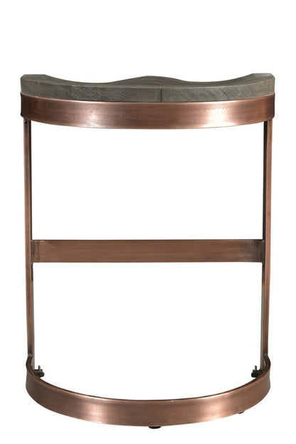 30" Gray And Copper Iron Backless Bar Height Bar Chair HomeRoots