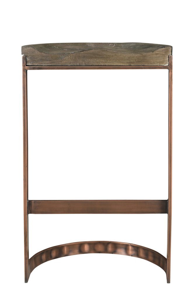 30" Gray And Copper Iron Backless Bar Height Bar Chair HomeRoots