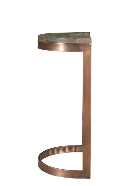 30" Gray And Copper Iron Backless Bar Height Bar Chair HomeRoots