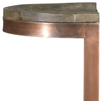 30" Gray And Copper Iron Backless Bar Height Bar Chair HomeRoots