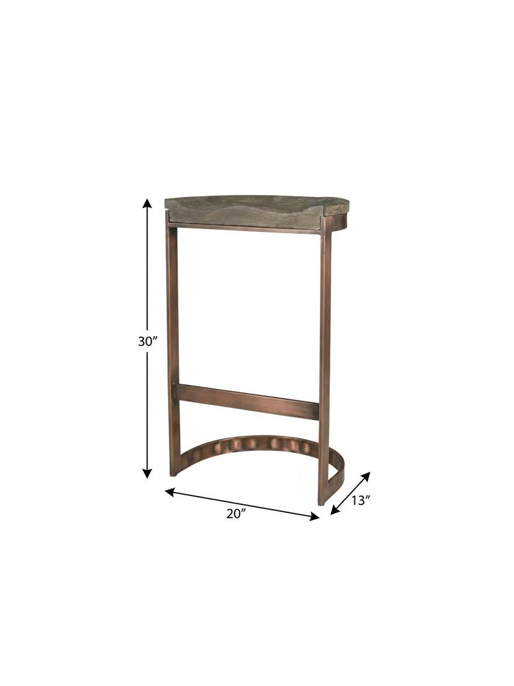 30" Gray And Copper Iron Backless Bar Height Bar Chair HomeRoots