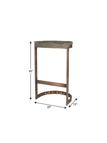 30" Gray And Copper Iron Backless Bar Height Bar Chair HomeRoots