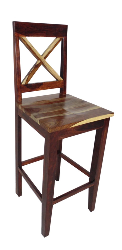 30" Brown Solid Wood Bar Height Bar Chair HomeRoots