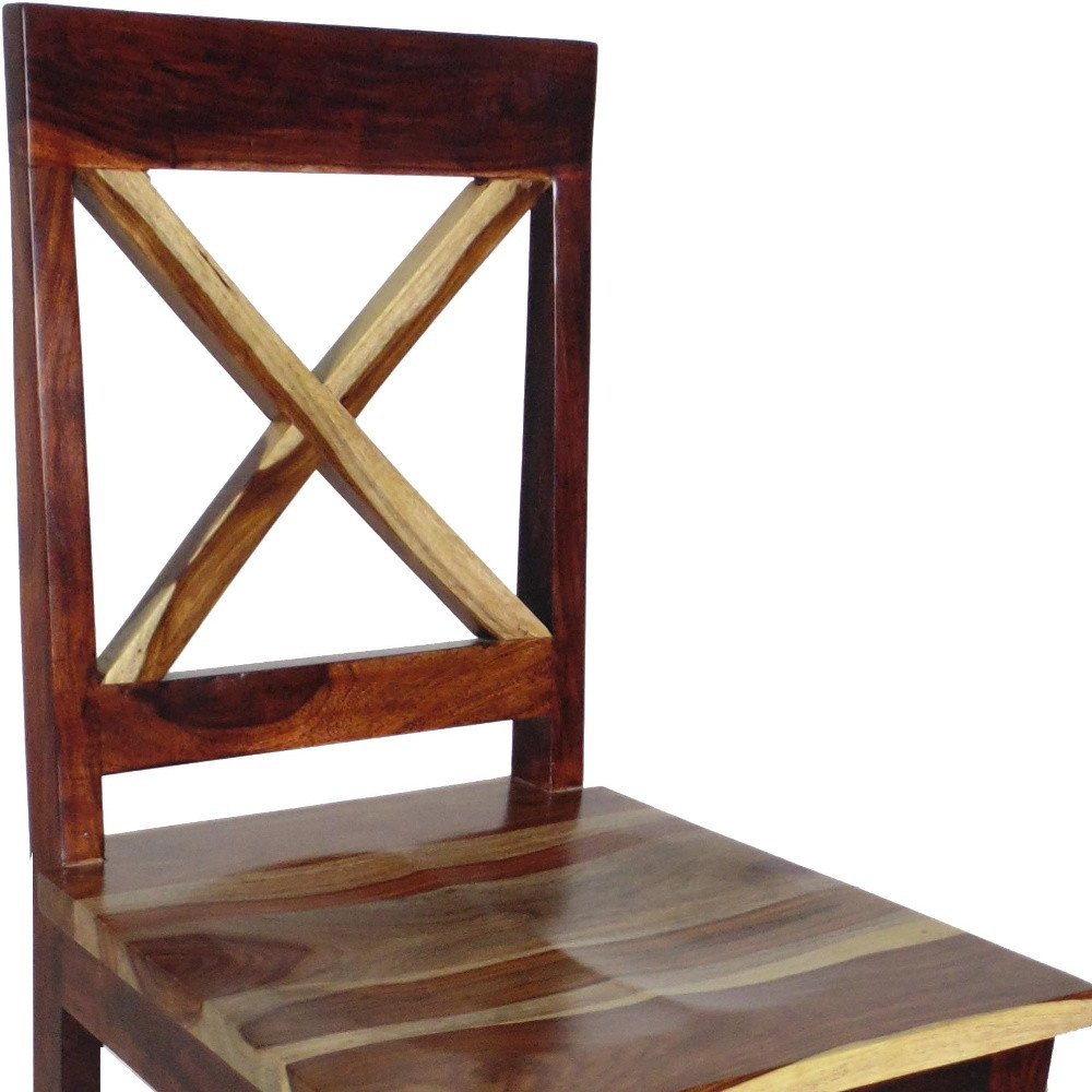 30" Brown Solid Wood Bar Height Bar Chair HomeRoots