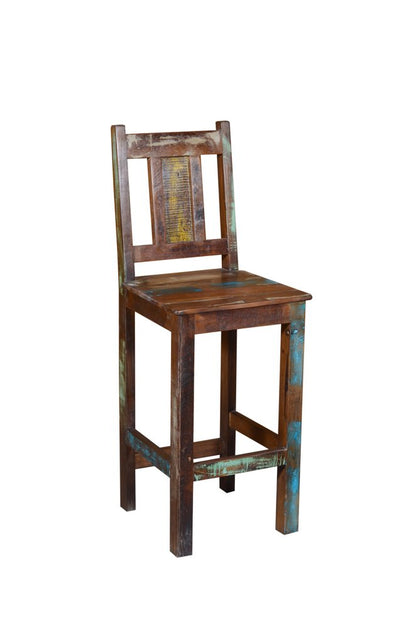 30" Brown Solid Wood Bar Height Bar Chair HomeRoots