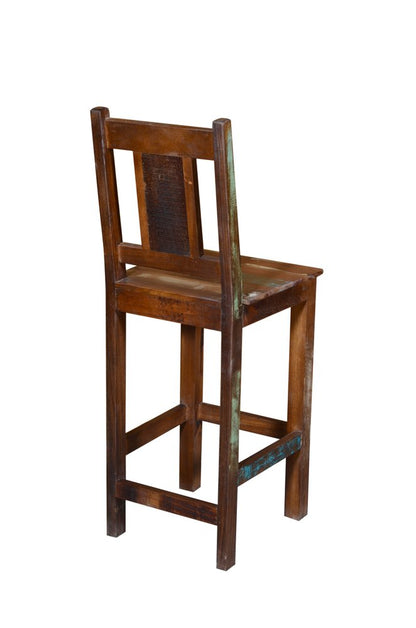30" Brown Solid Wood Bar Height Bar Chair HomeRoots