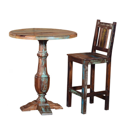 30" Brown Solid Wood Bar Height Bar Chair HomeRoots
