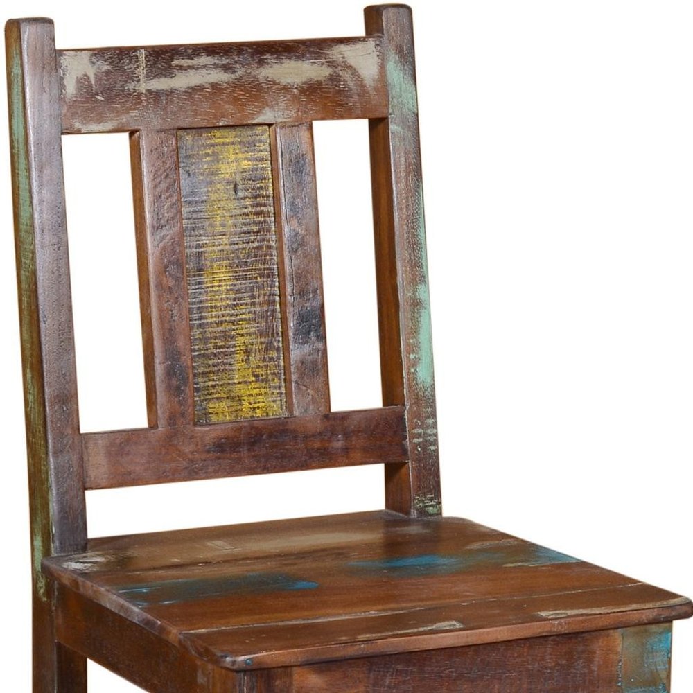 30" Brown Solid Wood Bar Height Bar Chair HomeRoots