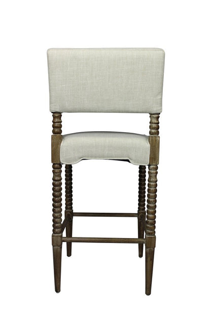 30" Off White And Brown Solid Wood Bar Height Bar Chair HomeRoots