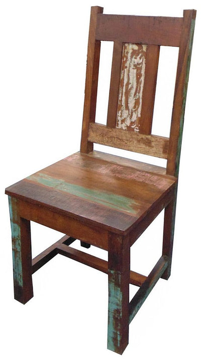 Set of Two Brown Slat Back Dining Side Chairs HomeRoots