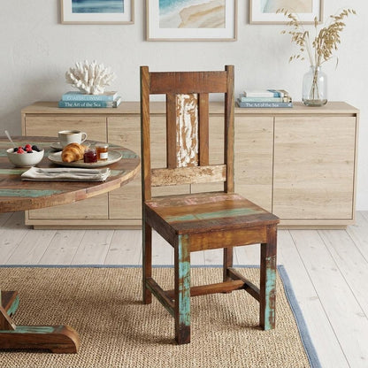 Set of Two Brown Slat Back Dining Side Chairs HomeRoots
