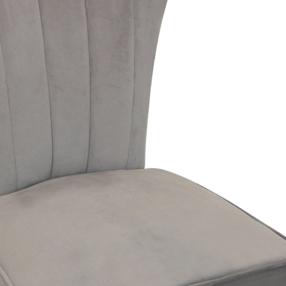 Set of Two Gray And Brown Upholstered Velvet Dining Parsons Chairs HomeRoots