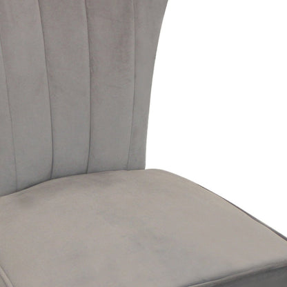 Set of Two Gray And Brown Upholstered Velvet Dining Parsons Chairs HomeRoots
