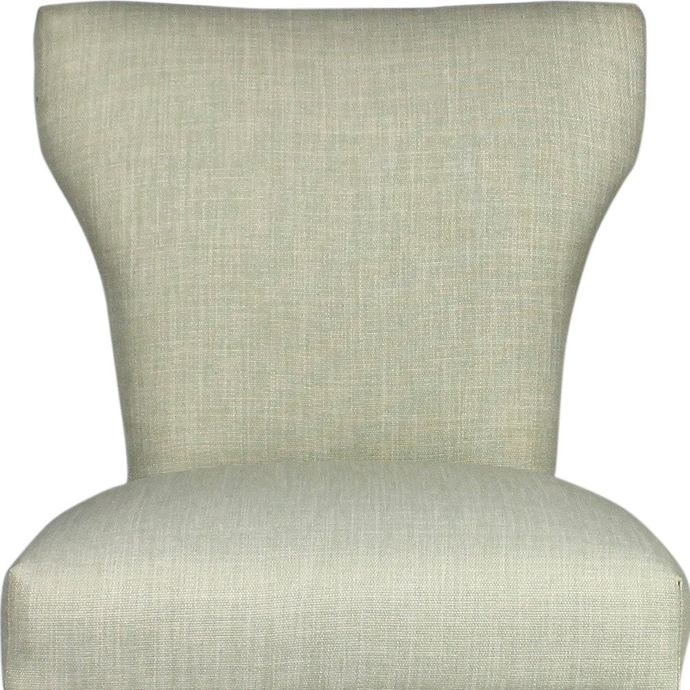 Set of Two Ivory and Brown Upholstered Fabric Dining Parsons Chairs HomeRoots