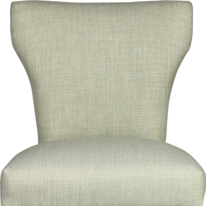 Set of Two Ivory and Brown Upholstered Fabric Dining Parsons Chairs HomeRoots