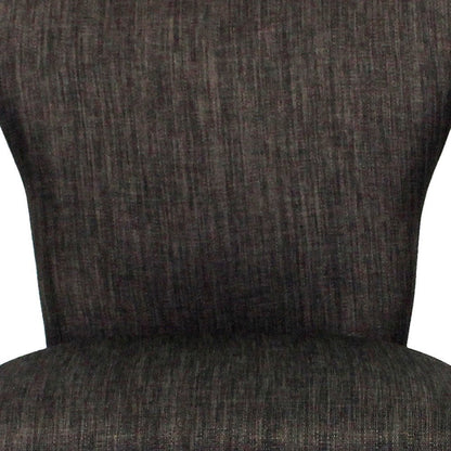 Set of Two Dark Gray And Brown Upholstered Fabric Dining Parsons Chairs HomeRoots