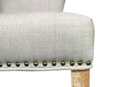 Set of Two Ivory and Natural Upholstered Fabric Dining Parsons Chairs HomeRoots