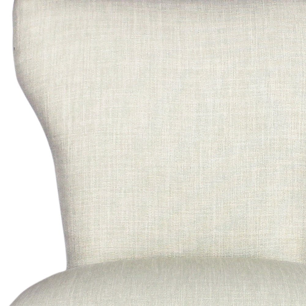 Set of Two Ivory and Natural Upholstered Fabric Dining Parsons Chairs HomeRoots