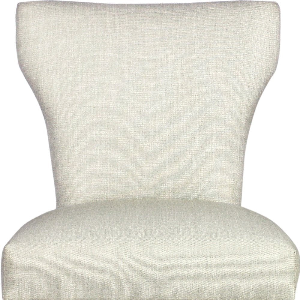 Set of Two Ivory and Natural Upholstered Fabric Dining Parsons Chairs HomeRoots