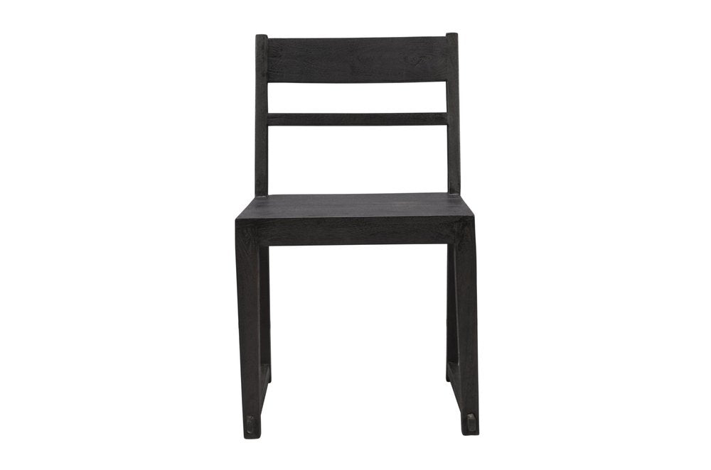 Set of Two Dark Gray Ladder Back Dining Side Chairs HomeRoots