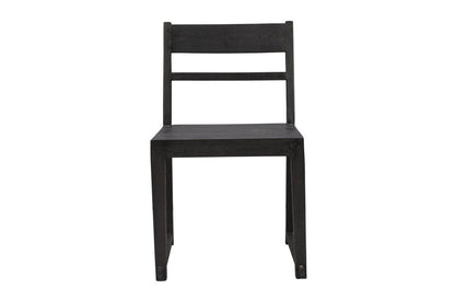 Set of Two Dark Gray Ladder Back Dining Side Chairs HomeRoots
