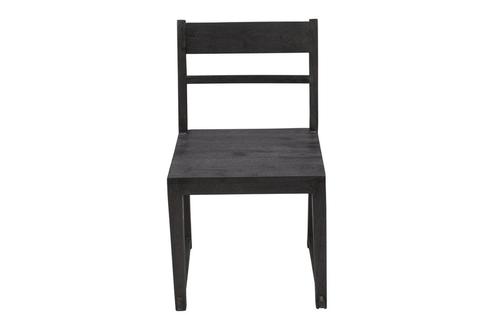 Set of Two Dark Gray Ladder Back Dining Side Chairs HomeRoots