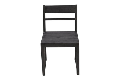 Set of Two Dark Gray Ladder Back Dining Side Chairs HomeRoots