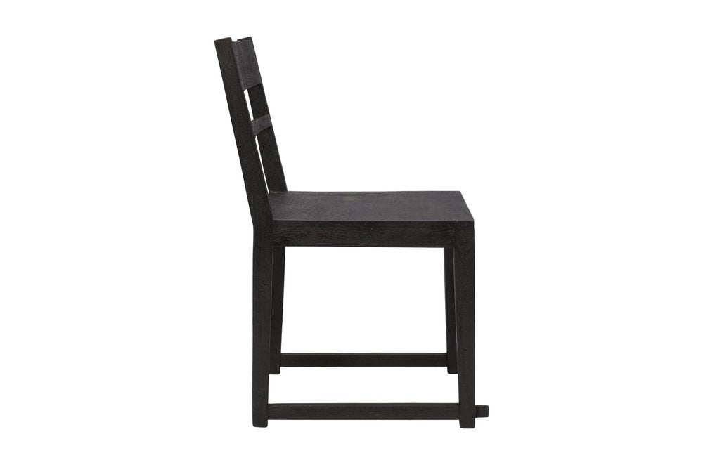 Set of Two Dark Gray Ladder Back Dining Side Chairs HomeRoots