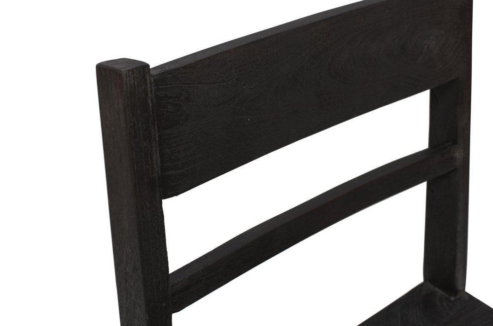 Set of Two Dark Gray Ladder Back Dining Side Chairs HomeRoots