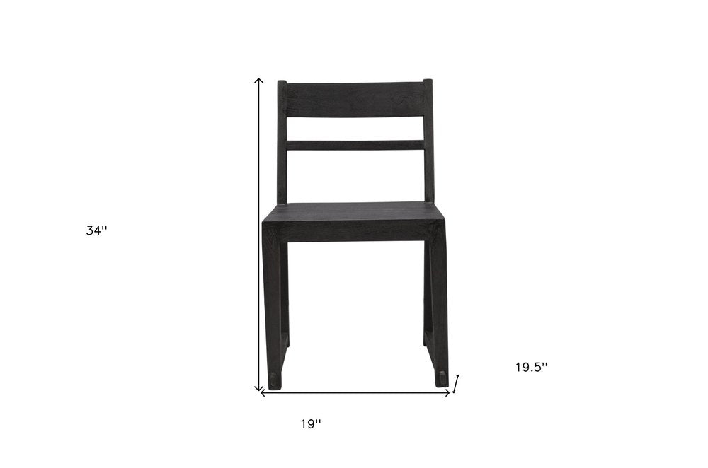 Set of Two Dark Gray Ladder Back Dining Side Chairs HomeRoots