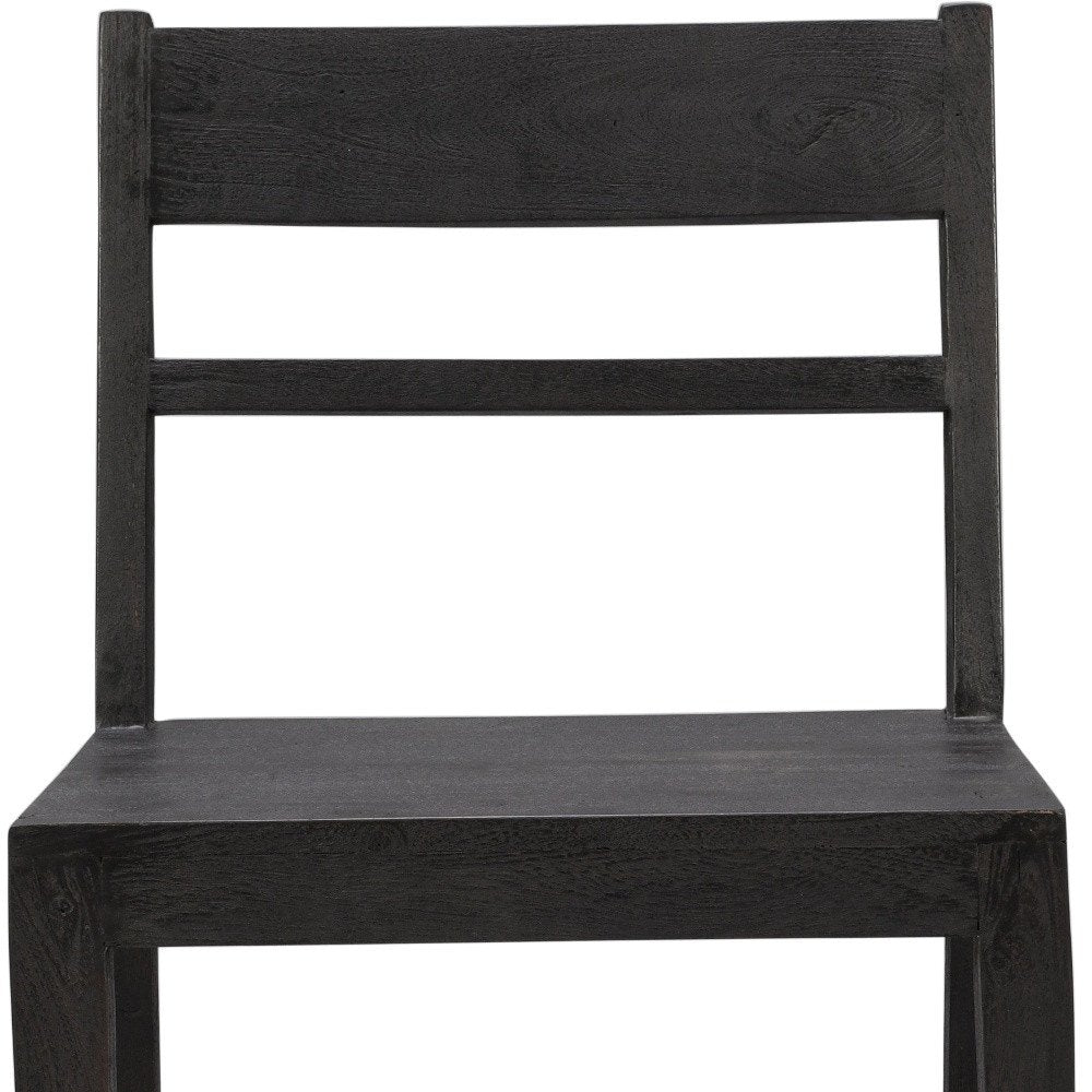 Set of Two Dark Gray Ladder Back Dining Side Chairs HomeRoots
