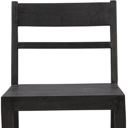 Set of Two Dark Gray Ladder Back Dining Side Chairs HomeRoots