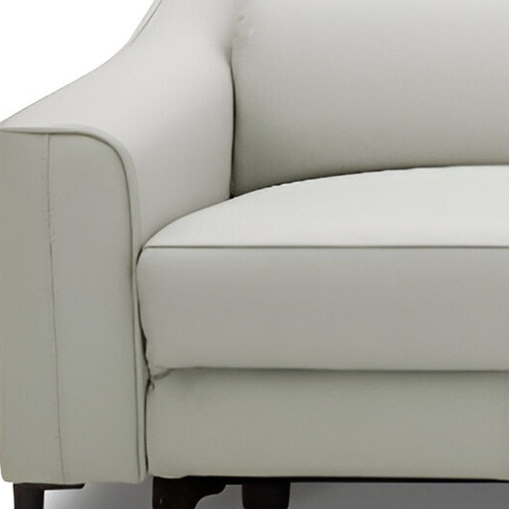 74" Gray Leather Reclining Sofa With Black Legs HomeRoots