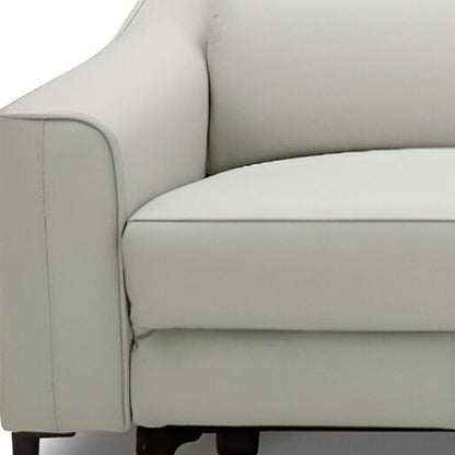 74" Gray Leather Reclining Sofa With Black Legs HomeRoots