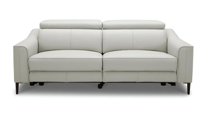 74" Gray Leather Reclining Sofa With Black Legs HomeRoots
