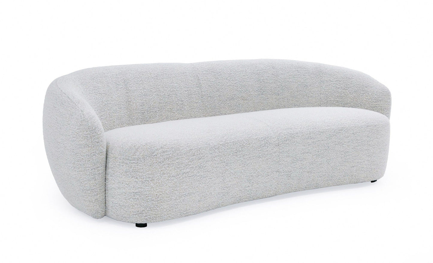 90" Off White Fabric Sofa With Black Legs