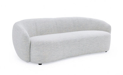 90" Off White Fabric Sofa With Black Legs HomeRoots