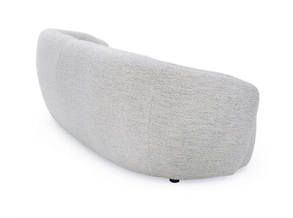 90" Off White Fabric Sofa With Black Legs HomeRoots