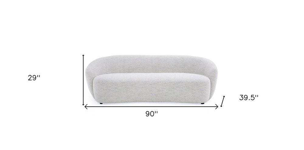 90" Off White Fabric Sofa With Black Legs HomeRoots