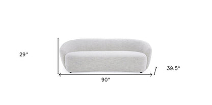 90" Off White Fabric Sofa With Black Legs HomeRoots