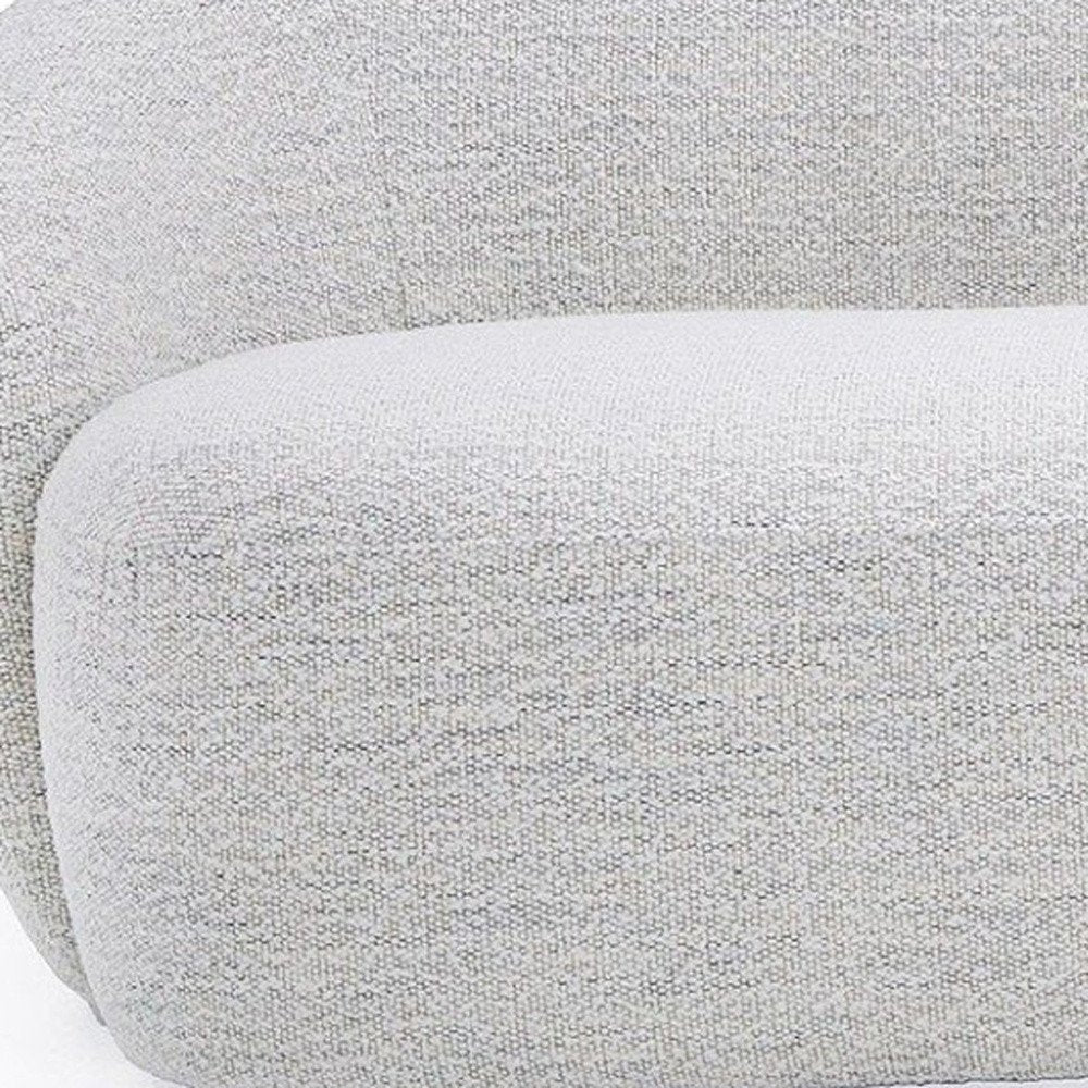 90" Off White Fabric Sofa With Black Legs HomeRoots