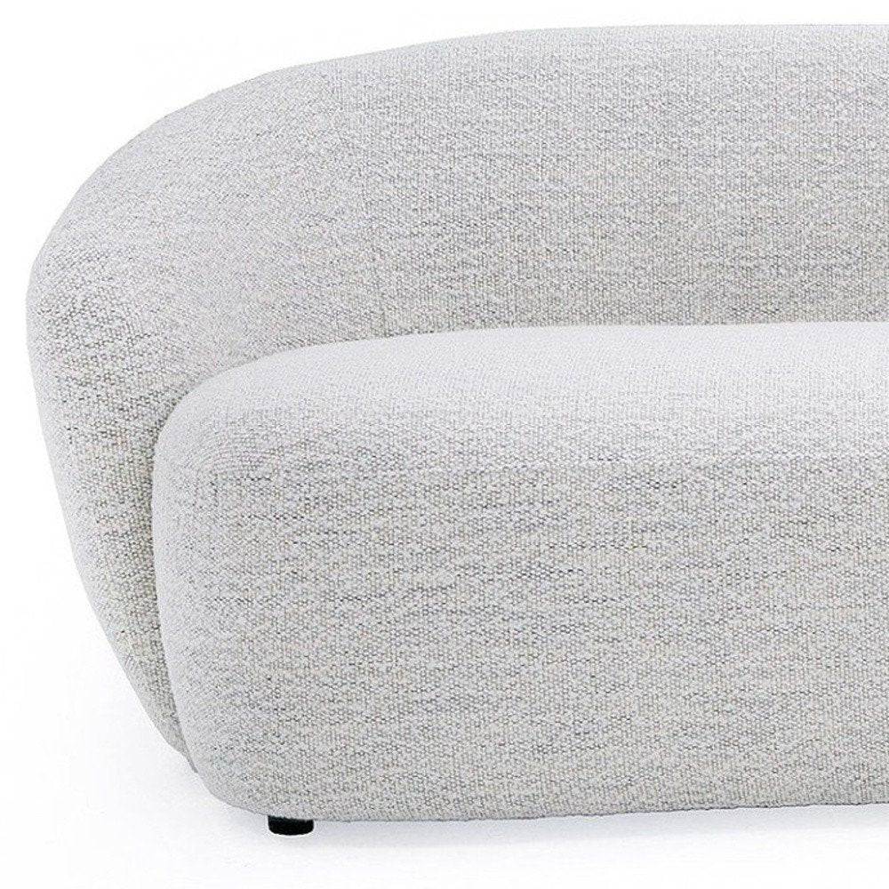 90" Off White Fabric Sofa With Black Legs HomeRoots