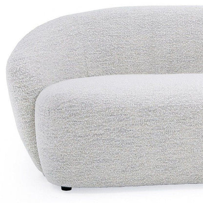 90" Off White Fabric Sofa With Black Legs HomeRoots