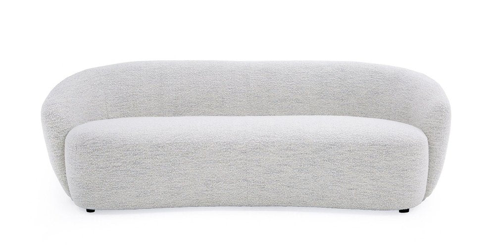 90" Off White Fabric Sofa With Black Legs HomeRoots