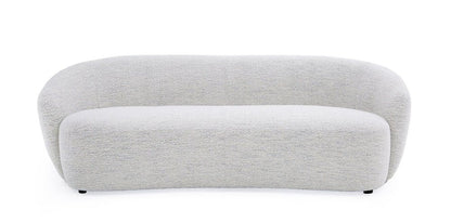 90" Off White Fabric Sofa With Black Legs HomeRoots