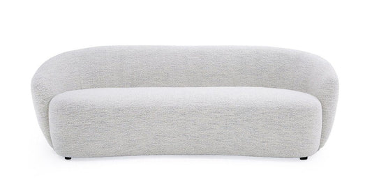 90" Off White Fabric Sofa With Black Legs HomeRoots