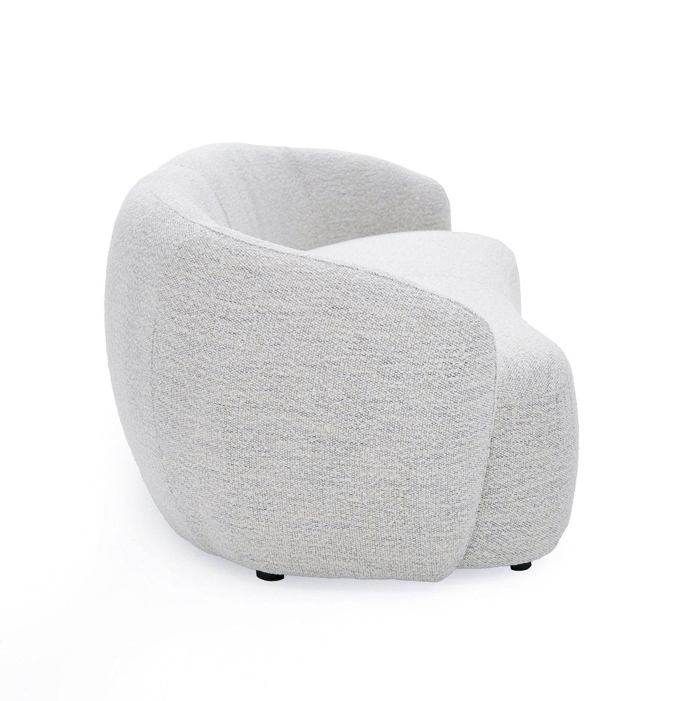 90" Off White Fabric Sofa With Black Legs HomeRoots