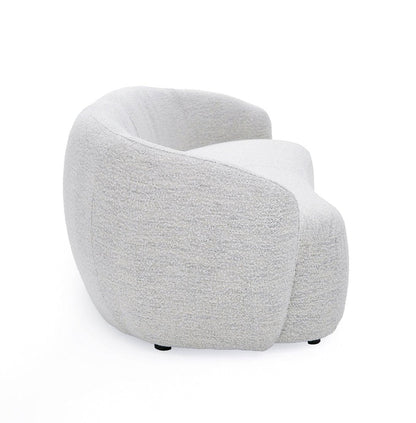 90" Off White Fabric Sofa With Black Legs HomeRoots