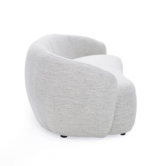 90" Off White Fabric Sofa With Black Legs HomeRoots
