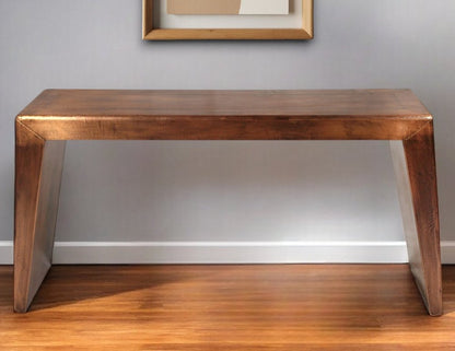 60" Copper Aluminum Sled Console Table HomeRoots